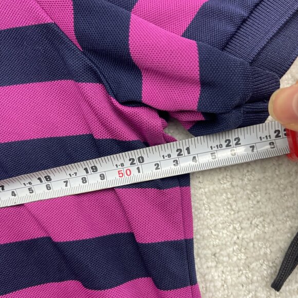 RLX Ralph Lauren Polo Shirt Mens Large Purple / Blue Striped Stretch Preppy Golf - Picture 9 of 16